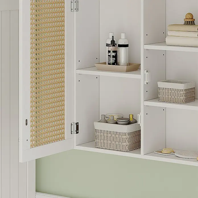 Vicco Spiegelschrank Rosario Weiß mit 2 Türen - B x H: 68 x 49 cm, Sonstiges, Weiß