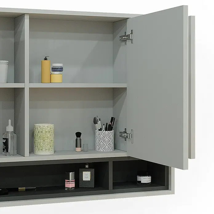 Vicco Spiegelschrank Beatrice Grau/Anthrazit - Sonstiges, Grau/Anthrazit