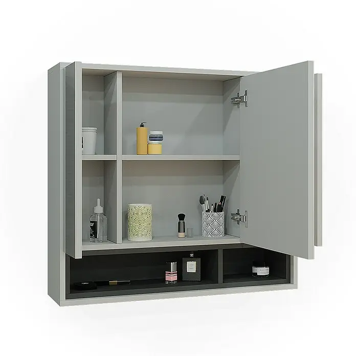 Vicco Spiegelschrank Beatrice Grau/Anthrazit - Sonstiges, Grau/Anthrazit