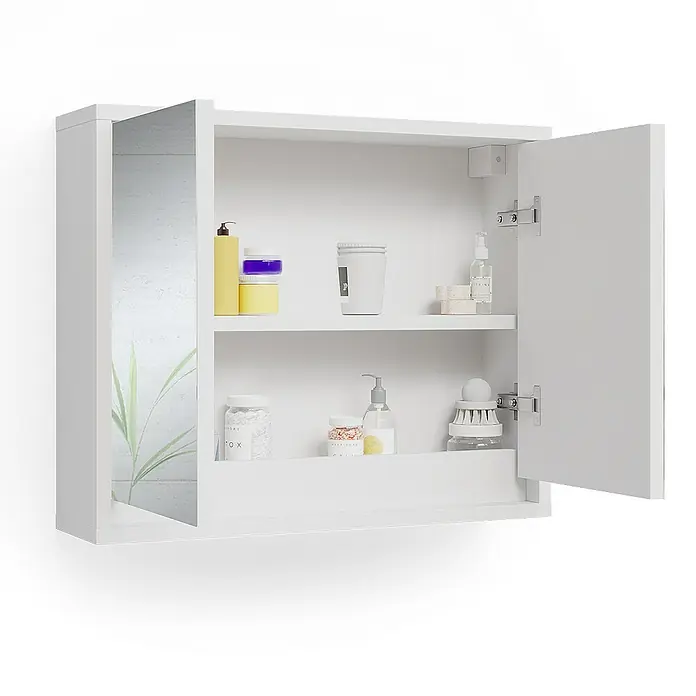 Vicco Spiegelschrank Mila Weiß - B x H: 55 x 45 cm, Sonstiges, Weiß