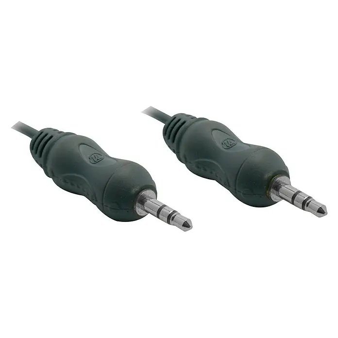 Metronic Cable de audio - Clavija Jack 3,5 mm, Conexión soldada, 1,2 m - Dos conectores de cable de audio grises con enchufes jack que aseguran una transmisión de audio óptima.