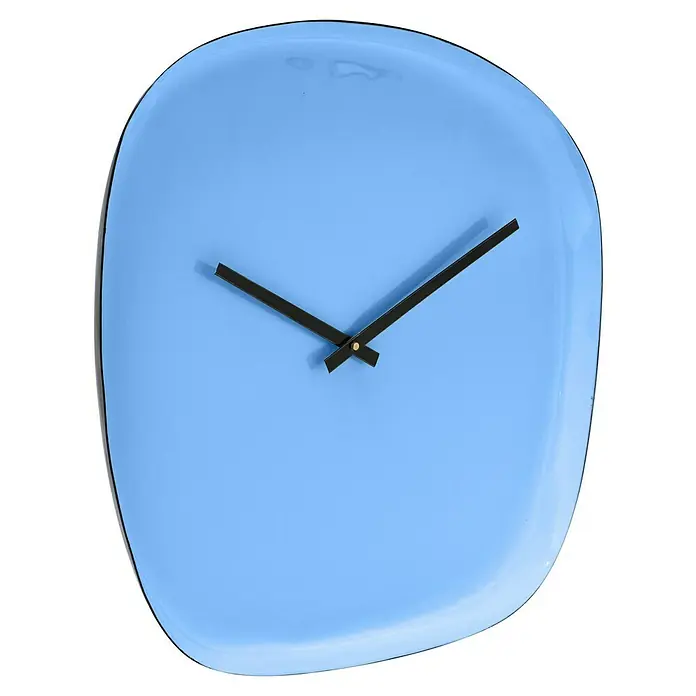 Wanduhr Tomo - Durchmesser: 42 cm, Blau - Hellblaue Wanduhr mit schwarzen Zeigern, die eine moderne und stilvolle Ergänzung für jeden Raum darstellt.