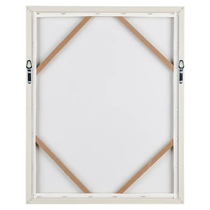 Bild - Norma I, B x H: 40 x 50 cm - Rückseite einer Leinwand mit Holzrahmen und Aufhängungsvorrichtungen. Die Leinwand ist gespannt und bereit zum Aufhängen.