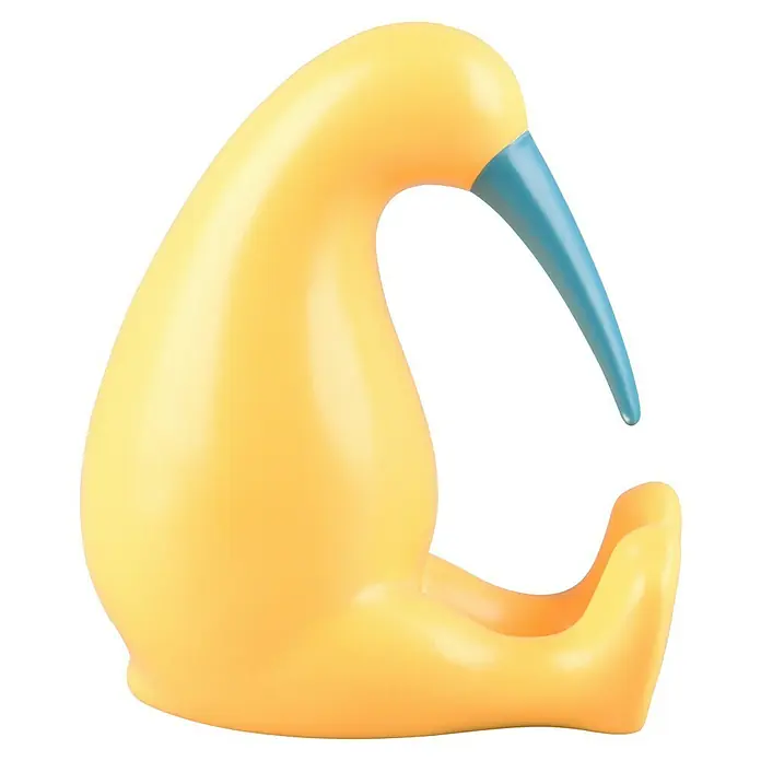 Dekofigur Kibble - L x B x H: 16 x 9,5 x 18,5 cm, Gelb, Keramik - Gelbe Kiwi Vogel Sprinkler für Pflanzen mit blauem Schnabel zum einfachen Gießen.