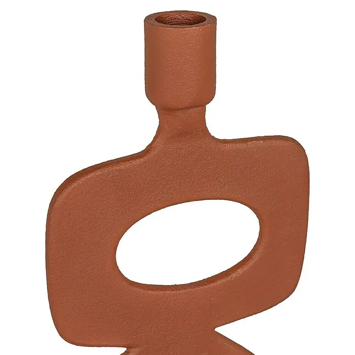 Kerzenhalter Ahyv - 12,7 x 10,2 x 30,5 cm, Braun, Metall - Dekorativer brauner Kerzenhalter mit einem modernen Design. Perfekt als stilvolle Tischdekoration oder zur Akzentuierung des Wohnraums.