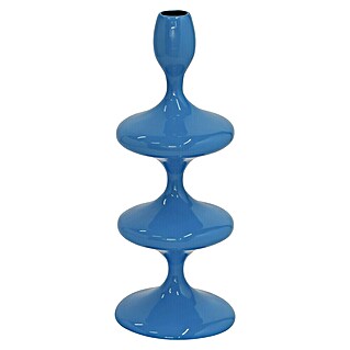 Kerzenhalter Laureen (Ø x H: 11 x 28 cm, Blau, Metall)