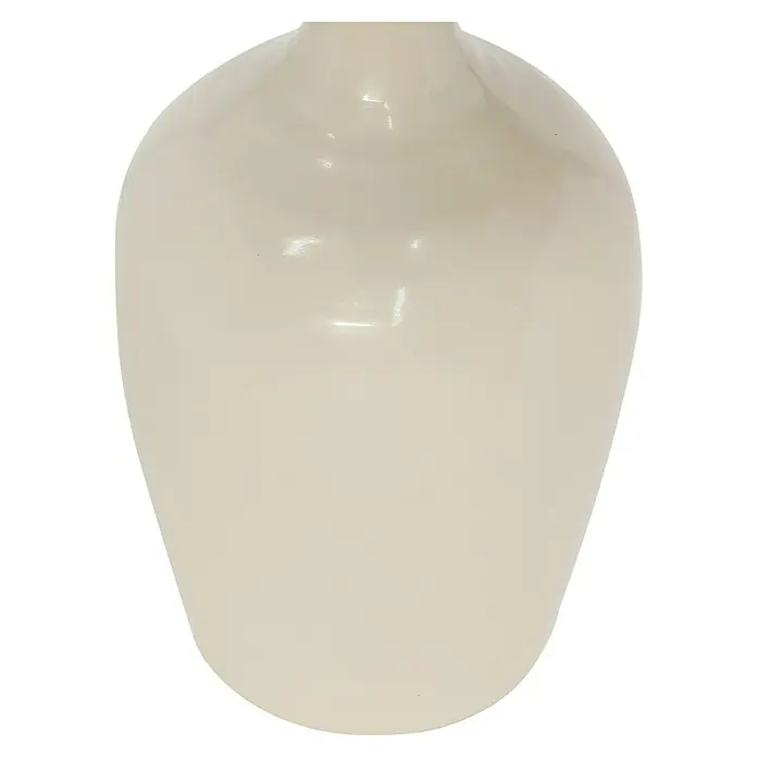 Beistelltisch Alya - Ø x H: 40 x 51 cm, Cremeweiß - Nahaufnahme einer eleganten, cremefarbenen Vase mit glatter Oberfläche, die ein stilvolles Dekorationsstück darstellt.