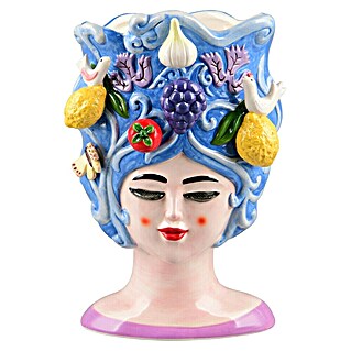 Vase Fiora (18 x 18,5 x 29,5 cm, Keramik, Blau)
