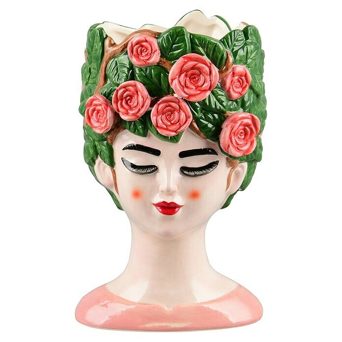 Vase Romina (17 x 16 x 28 cm, Keramik, Rosa) | BAUHAUS