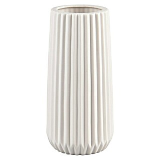 Vase Ruffle (Ø x H: 11 x 23,5 cm, Keramik, Weiß)