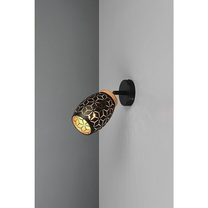 Reality Leuchten Bidar Aplique de pared (Negro, E14, Diámetro: 12 cm) | BAUHAUS