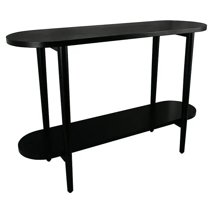 Konsolentisch Acta - Holz, Schwarz, L x B: 110 x 35 cm - Elegantes, schwarzes Konsolentisch mit minimalistischem Design. Ideal für moderne Wohnräume und Flure.