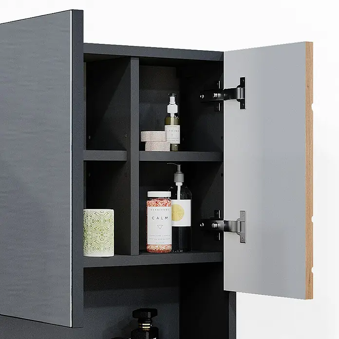 Vicco Spiegelschrank Irma Goldkraft Eiche/Anthrazit - Sonstiges, Goldkraft Eiche/Anthrazit