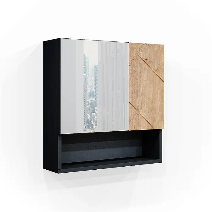 Vicco Spiegelschrank Irma Goldkraft Eiche/Anthrazit - Sonstiges, Goldkraft Eiche/Anthrazit