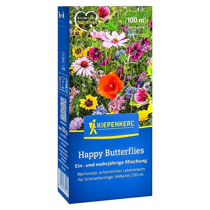 Kiepenkerl Wildblumensamen Happy Butterflies - 500 g, 100 m² - Eine Packung "Happy Butterflies" Blumensamen von Kiepenkerl. Wertvoller Lebensraum für Schmetterlinge und andere nützliche Insekten.