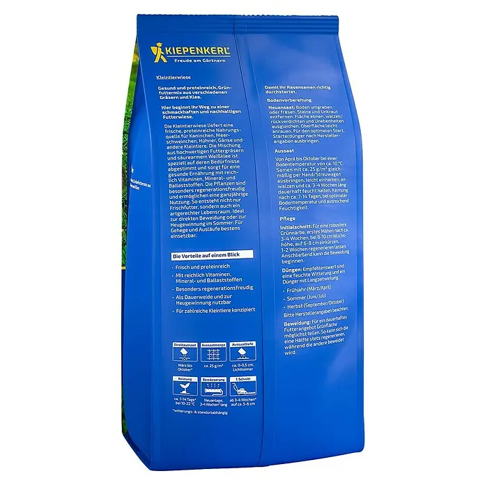 Kiepenkerl Wildblumensamen Kleintierwiese - 1 kg, 40 m² - Kiepenkerl Kleintierwiese: Gesundes Grünfutter für Kleintiere mit vielen Vitaminen & Mineralstoffen. Ideal für Weiden & Ausläufe.
