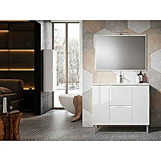 Mueble de lavabo Essential (45 x 100 x 85 cm, Blanco, Brillante)