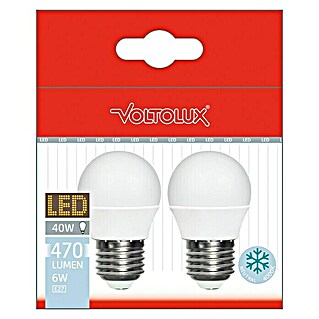 Voltolux Bombilla LED (2 ud., E27, 6 W, Blanco neutro, 470 lm)