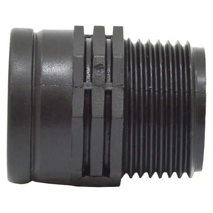 Manguito de reducción corto H-M - Dimensión conexión: 1″ - Racor de tubería de PVC negro con rosca. Ideal para aplicaciones de fontanería.