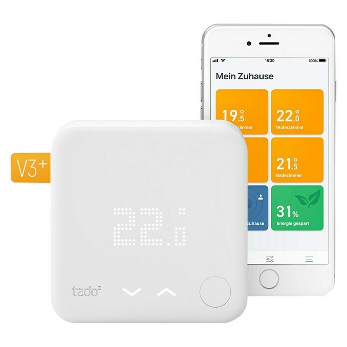 Tado Smartes Thermostat-Set V3+ (Verkabelt)Internet Bridge, Smarte Steuerung: Tado App Unknown