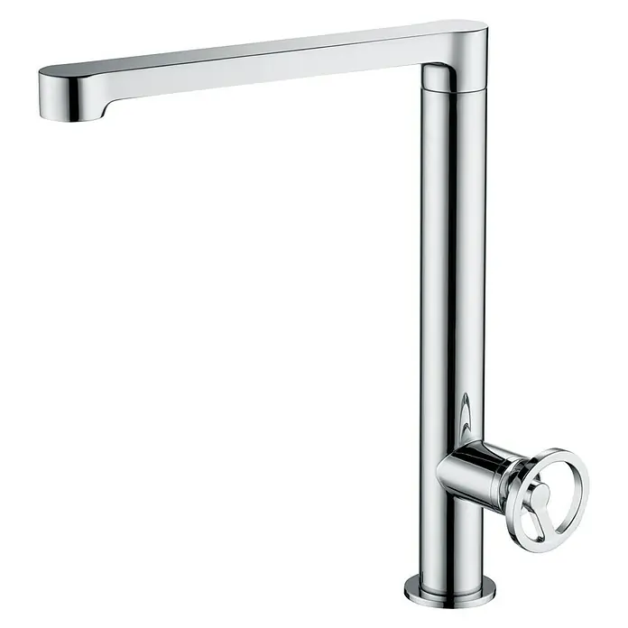 Imex Olimpo Grifo de cocina - Cromo, Resplandeciente - Elegante mezclador de lavabo cromado brillante con un diseño minimalista y una palanca distintiva.