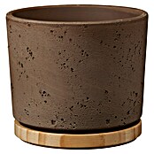 Soendgen Keramik Okrogli lonec Paros Deluxe  (Zunanje dimenzije (Ø x V): 14 x 13 cm, Rjava, Les) | 8450 - Übertoepfe Keramik | IAKA - Gefäße Indoor | IAK - Gefässe,Deko outdoor, Zeitschriften | IA - Gartenhartware | I - Stadtgarten | BAUHAUS