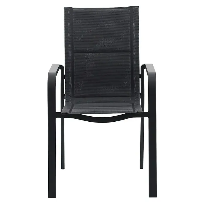 Sunfun Anna Sillón de jardín Anna - 56,5 x 67 x 91,5 cm, Antracita, Acero/Textiline - La silla de jardín negra es de metal y tiene un asiento cómodo. Es ideal para el exterior y ofrece confort y estilo.