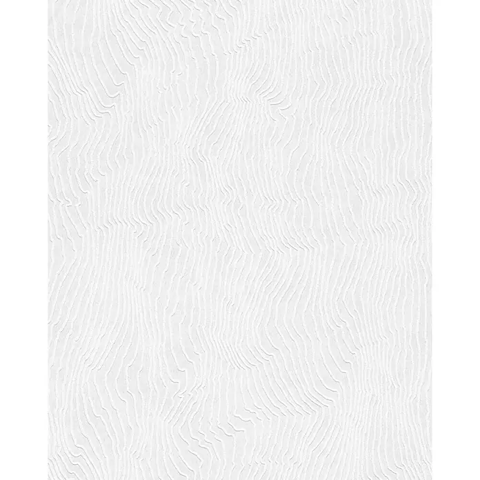 SCHÖNER WOHNEN-Kollektion Vliestapete Maserung - Weiß, Grafisch, 10,05 x 0,53 m - Weißes Textilgewebe mit subtilem, gewelltem Muster, das eine elegante und ruhige Textur erzeugt.