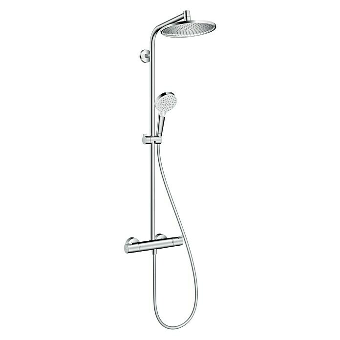 Hansgrohe Crometta Überkopfbrausen-Set Showerpipe S 240 Vario (Mit Thermostatarmatur, Lochabstand: 75 - 85 cm, Chrom)