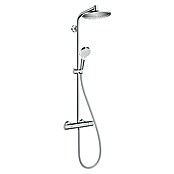 Hansgrohe Crometta Überkopfbrausen-Set Showerpipe S 240 Vario (Mit Thermostatarmatur, Lochabstand: 75 - 85 cm, Chrom)