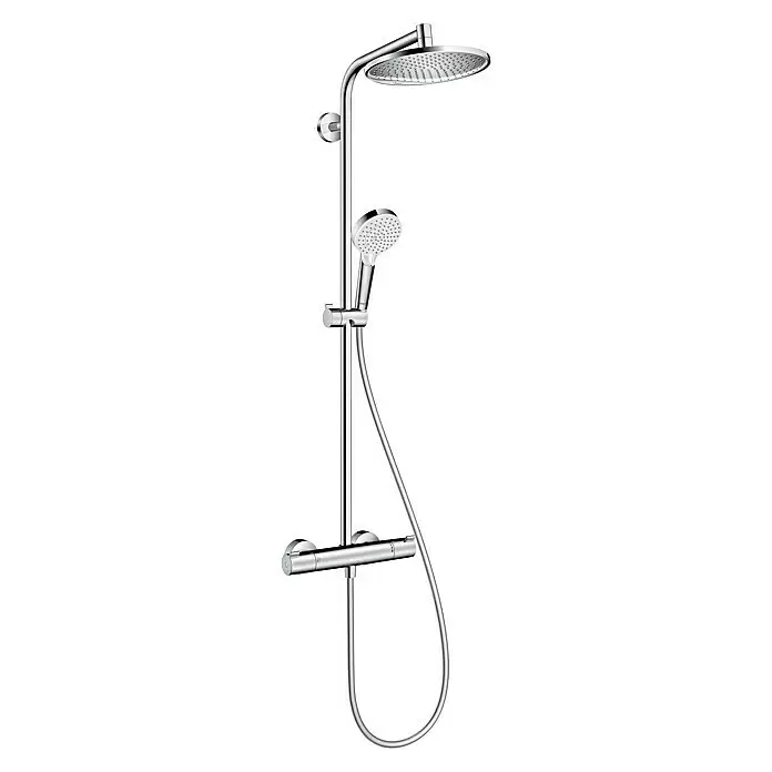 Hansgrohe Crometta Duschsystem Showerpipe S 240 Vario - Durchmesser Kopfbrause: 24 cm, Anzahl Strahlarten: 2 Stk., Chrom