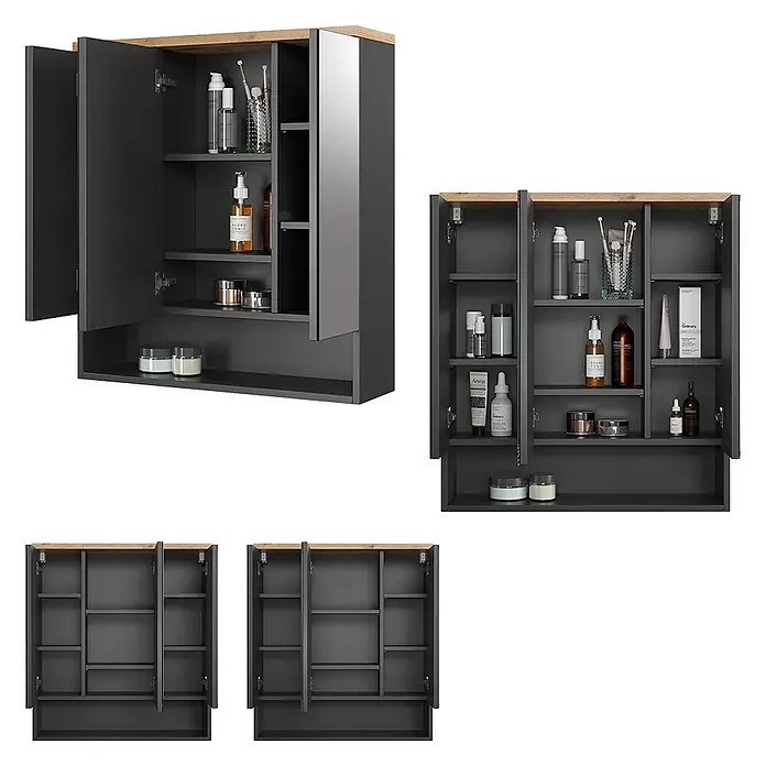Vicco Spiegelschrank Eden Anthrazit - Sonstiges, Anthrazit