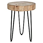 Hocker (Ø x H: 30 x 40 cm, Natur/Schwarz)