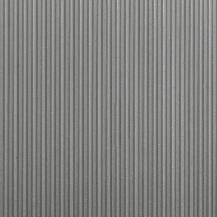 Floordirekt Läufer Fein gerippt - 120 x 200 cm, Grau - Graue, geriffelte Betonwand für den Innen- und Außenbereich. Das lineare Muster sorgt für eine moderne und strukturierte Oberfläche.