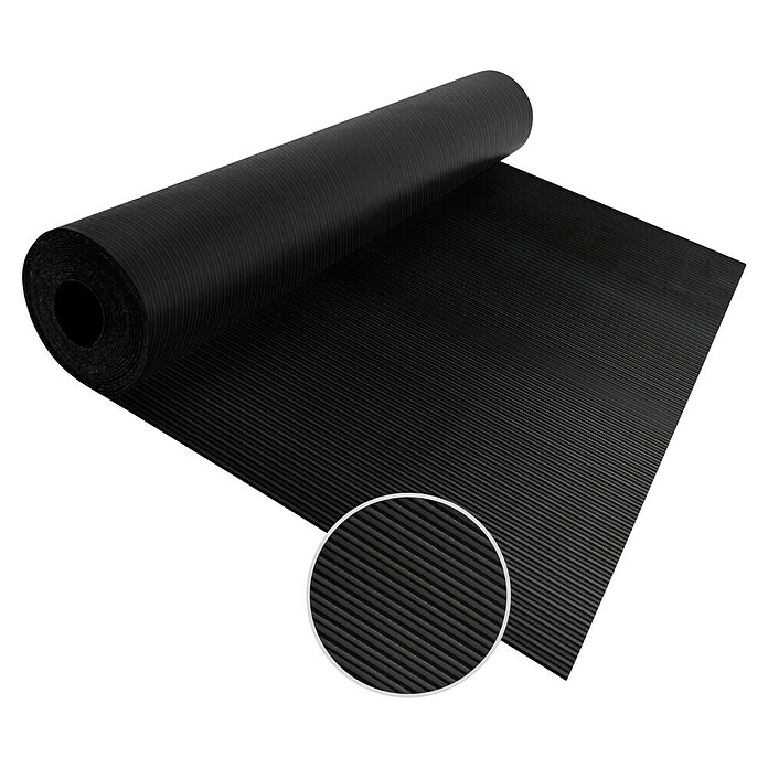Floordirekt Läufer Fein gerippt (200 x 350 cm, Schwarz) | BAUHAUS