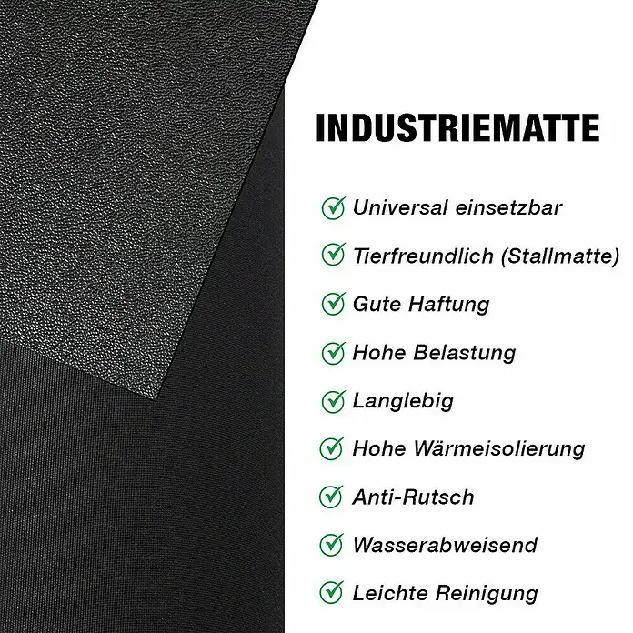 Floordirekt Läufer Orange Peel - 100 x 50 cm, Schwarz - Bild einer Industriematte mit den Eigenschaften wie Universal einsetzbar, Tierfreundlich, Gute Haftung, Hohe Belastung, Langlebig und Anti-Rutsch.