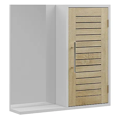 Vicco  Spiegelschrank Looma Weiß/Eiche mit 3 Fächern