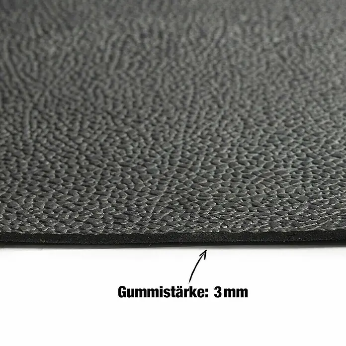 Floordirekt Läufer Orange Peel - 100 x 50 cm, Schwarz - Gummimatte mit einer Dicke von 3 mm, ideal für verschiedene Anwendungen. Die Oberfläche ist strukturiert, um Rutschfestigkeit zu gewährleisten.