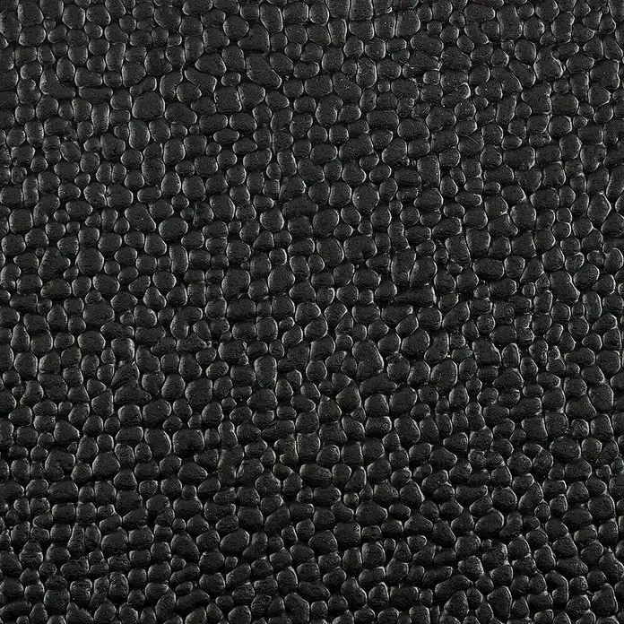 Floordirekt Läufer Orange Peel - 100 x 50 cm, Schwarz - Schwarze Kunststoffoberfläche mit erhabener Noppenstruktur, ideal für rutschfeste Anwendungen und robuste Designs.