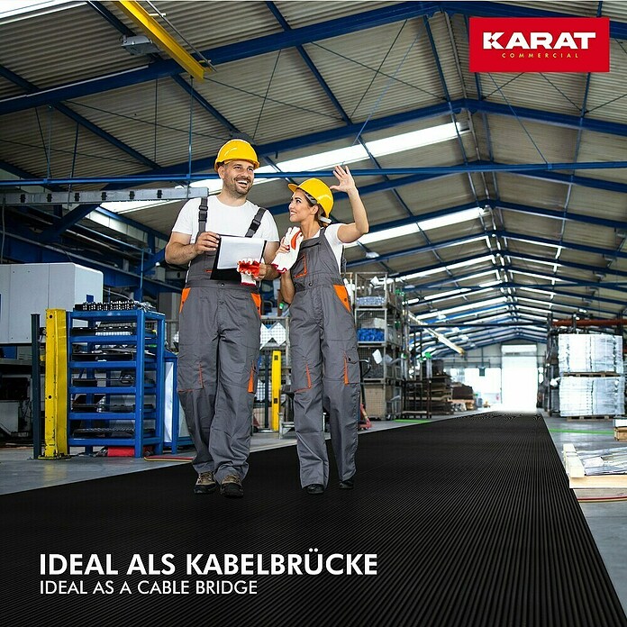 Floordirekt Läufer Fein gerippt (200 x 350 cm, Schwarz) | BAUHAUS