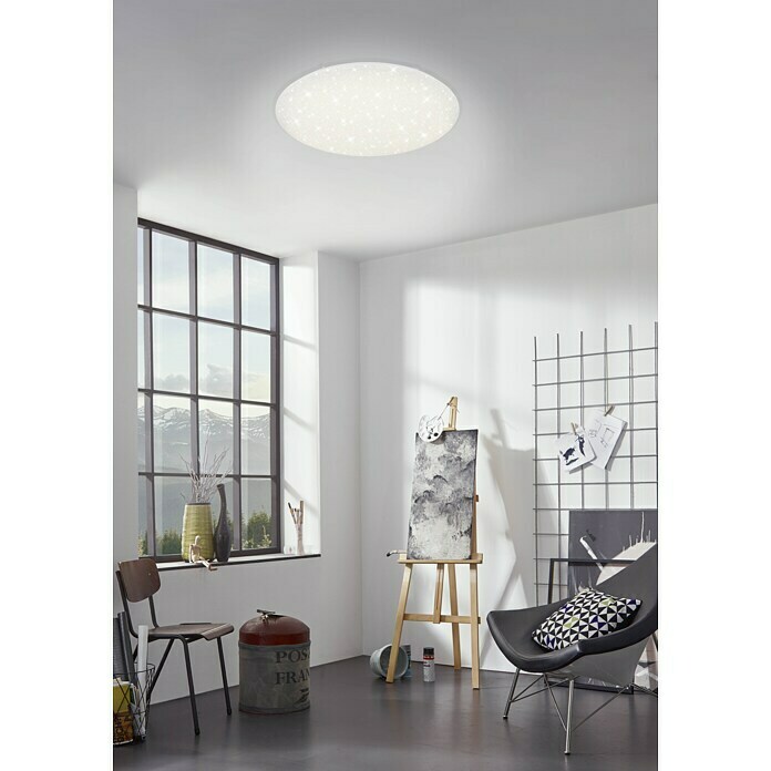 Brilo Led-plafondlamp, rond (15 W, Chroom, Ø x h: 29 x 9,2 cm)