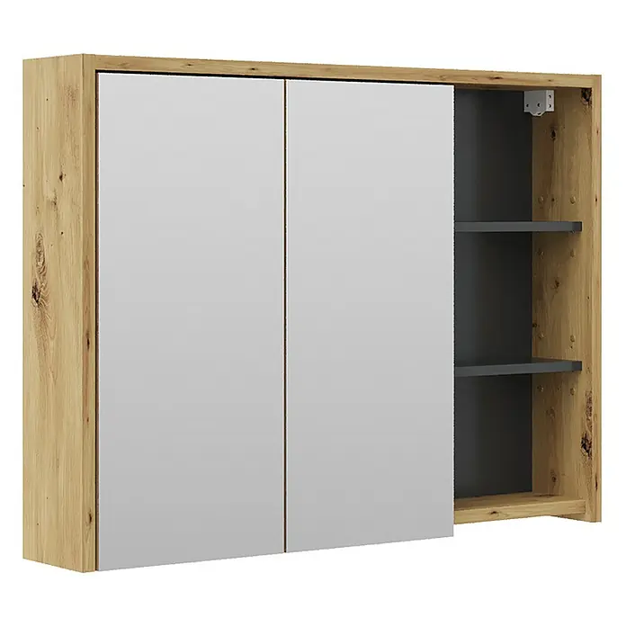 Vicco Spiegelschrank Viola Eiche/Anthrazit - B x H: 100 x 75 cm, Sonstiges, Eiche/Anthrazit