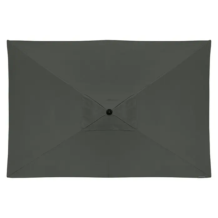 Doppler Active Marktschirm Auto Tilt - Anthrazit, Bespannungsmaß (L x B): 300 x 200 cm - Ansicht eines rechteckigen, grauen Sonnenschirms, der Schatten spendet und vor Sonne schützt. Ideal für Garten und Terrasse.