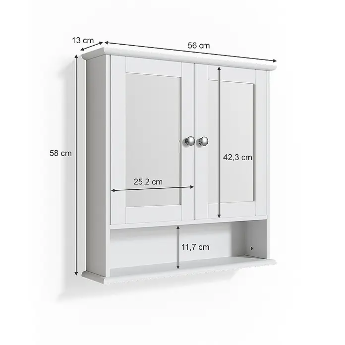Vicco Spiegelschrank Bianco Weiß - Sonstiges, Weiß