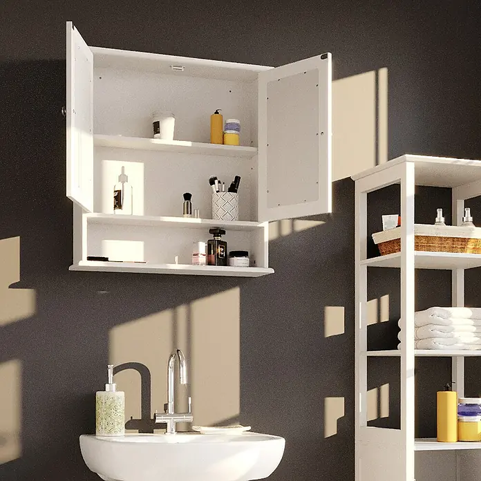 Vicco Spiegelschrank Bianco Weiß - Sonstiges, Weiß