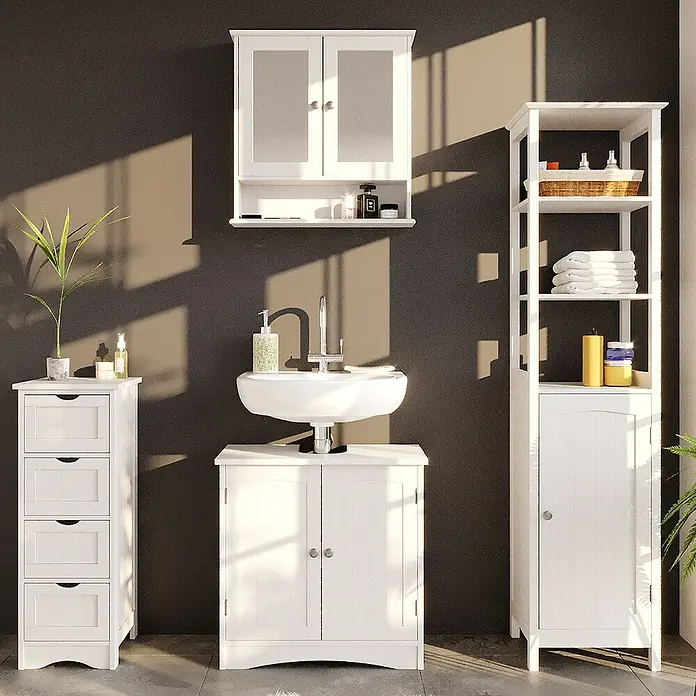Vicco Spiegelschrank Bianco Weiß - Sonstiges, Weiß