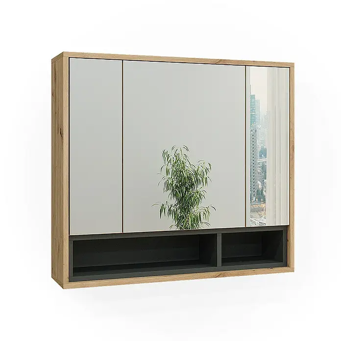 Vicco Spiegelschrank Beatrice Artisan Eiche/Anthrazit - Sonstiges, Artisan Eiche/Anthrazit