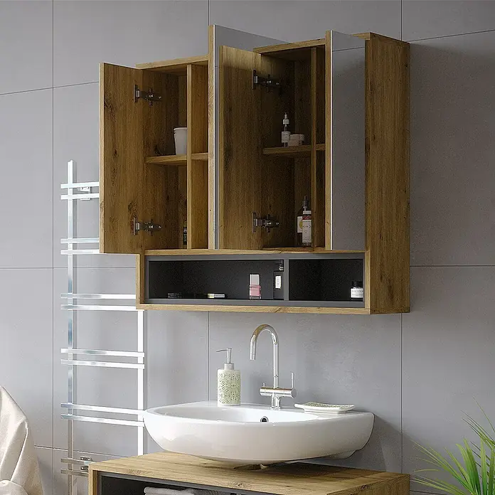 Vicco Spiegelschrank Beatrice Artisan Eiche/Anthrazit - Sonstiges, Artisan Eiche/Anthrazit