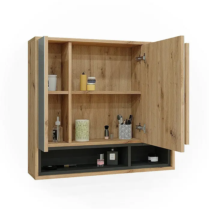Vicco Spiegelschrank Beatrice Artisan Eiche/Anthrazit - Sonstiges, Artisan Eiche/Anthrazit