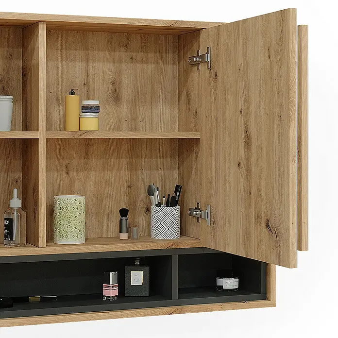 Vicco Spiegelschrank Beatrice Artisan Eiche/Anthrazit - Sonstiges, Artisan Eiche/Anthrazit